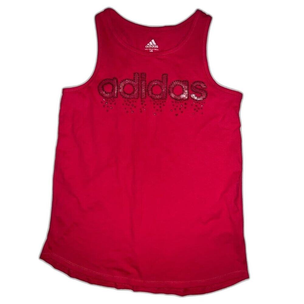 ADIDAS Girls Tank Top Shirt Size L 14 Fresh Pink